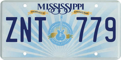 MS license plate ZNT779