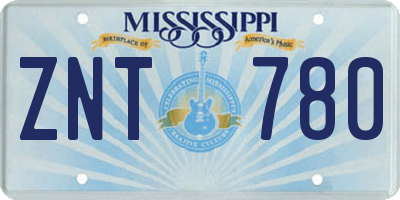 MS license plate ZNT780