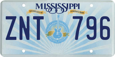 MS license plate ZNT796