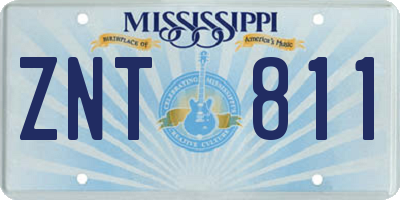 MS license plate ZNT811
