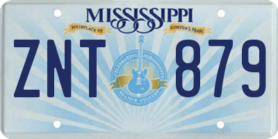 MS license plate ZNT879