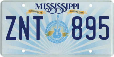 MS license plate ZNT895