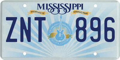 MS license plate ZNT896