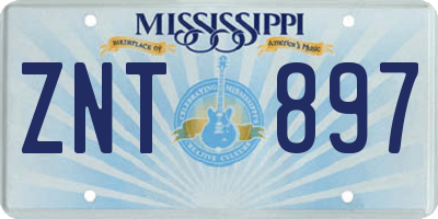 MS license plate ZNT897
