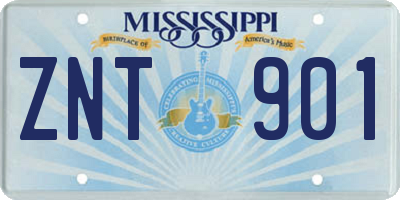 MS license plate ZNT901