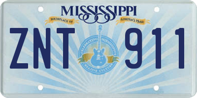 MS license plate ZNT911