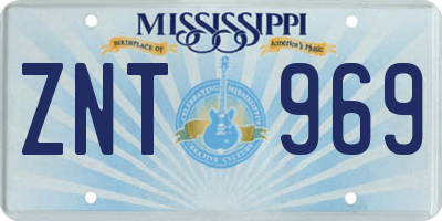 MS license plate ZNT969