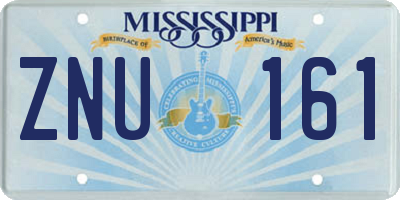 MS license plate ZNU161