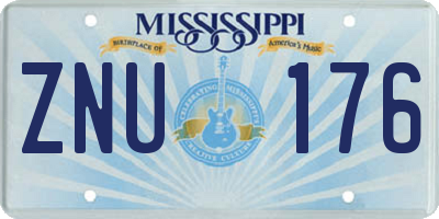MS license plate ZNU176