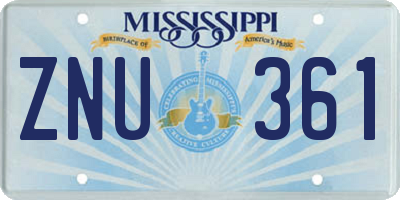 MS license plate ZNU361