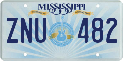 MS license plate ZNU482