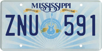 MS license plate ZNU591