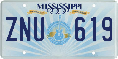 MS license plate ZNU619
