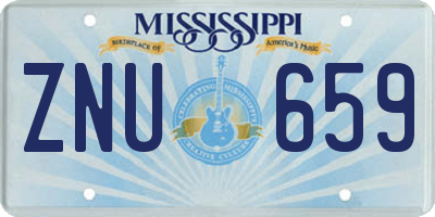 MS license plate ZNU659