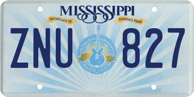 MS license plate ZNU827