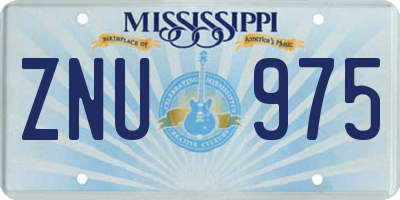 MS license plate ZNU975