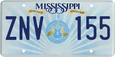 MS license plate ZNV155