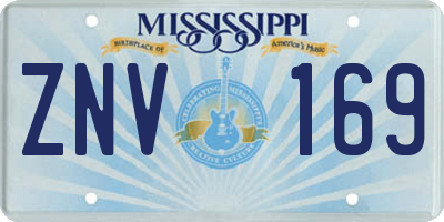 MS license plate ZNV169