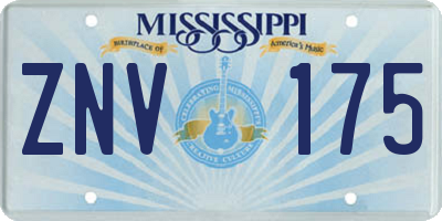 MS license plate ZNV175