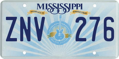 MS license plate ZNV276