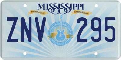 MS license plate ZNV295