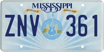 MS license plate ZNV361