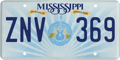 MS license plate ZNV369