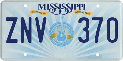 MS license plate ZNV370