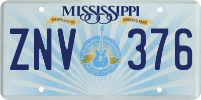 MS license plate ZNV376