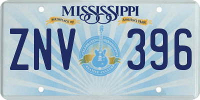 MS license plate ZNV396