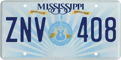 MS license plate ZNV408