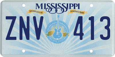 MS license plate ZNV413