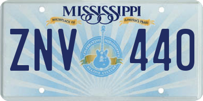 MS license plate ZNV440