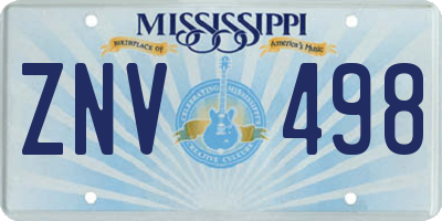 MS license plate ZNV498