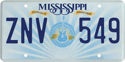 MS license plate ZNV549