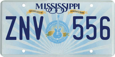 MS license plate ZNV556