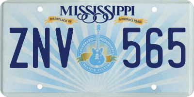 MS license plate ZNV565