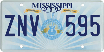 MS license plate ZNV595