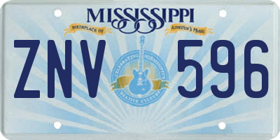 MS license plate ZNV596