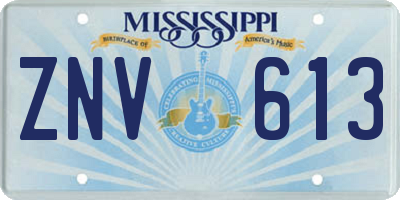 MS license plate ZNV613