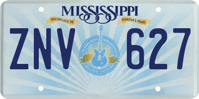 MS license plate ZNV627