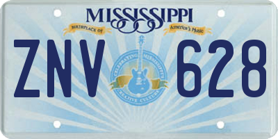 MS license plate ZNV628