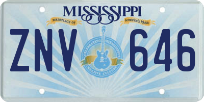 MS license plate ZNV646