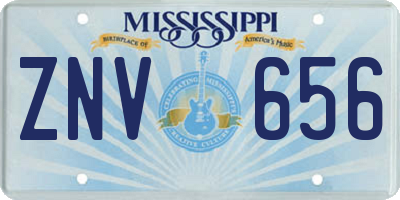 MS license plate ZNV656