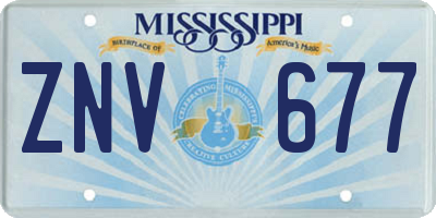 MS license plate ZNV677