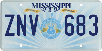 MS license plate ZNV683
