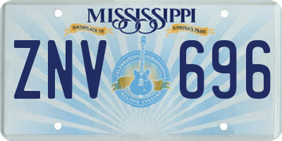 MS license plate ZNV696