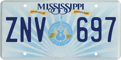 MS license plate ZNV697
