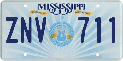 MS license plate ZNV711