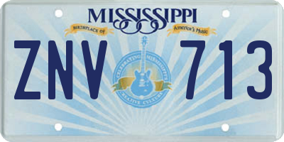 MS license plate ZNV713